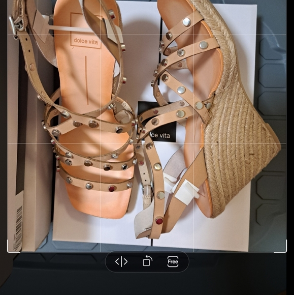 DOLCE VITA ESPADRILLE wedge SANDALS studded SIZE 10 beige STELLA brand new - Picture 7 of 8